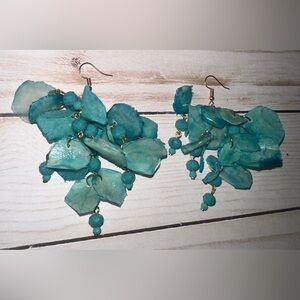 Turquoise Beaded Dangle Earrings
